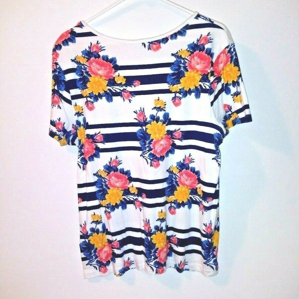 White Stag Floral top Plus size Cotton 2XG XXL 20 Pullover short sleeve